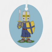 Cute Medieval Knight Metalen Ornament (Voorkant)