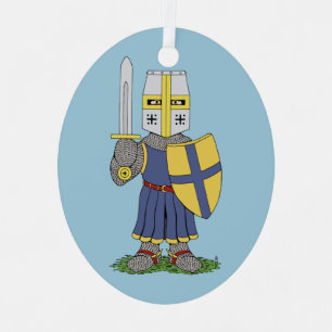 Cute Medieval Knight Metalen Ornament