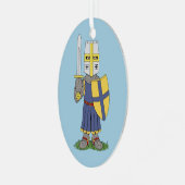 Cute Medieval Knight Metalen Ornament (Voorkant links)