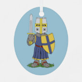 Cute Medieval Knight Metalen Ornament (Achterkant)