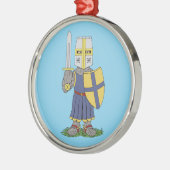 Cute Medieval Knight Metalen Ornament (Links)