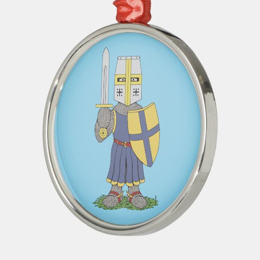 Cute Medieval Knight Metalen Ornament (Links)