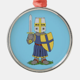 Cute Medieval Knight Metalen Ornament