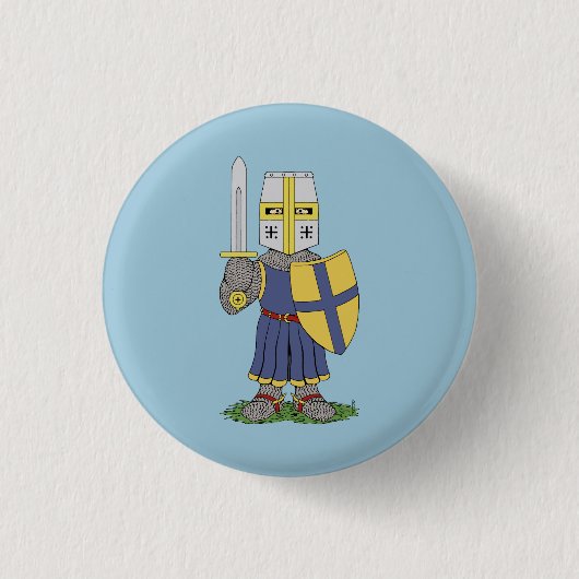 Cute Medieval Knight Ronde Button 3,2 Cm (Voorkant)