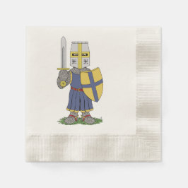 Cute Medieval Knight Servet