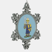 Cute Medieval Knight Tin Sneeuwvlok Ornament (Links)