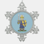 Cute Medieval Knight Tin Sneeuwvlok Ornament (Voorkant)