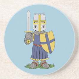 Cute Medieval Knight Zandsteen Onderzetter