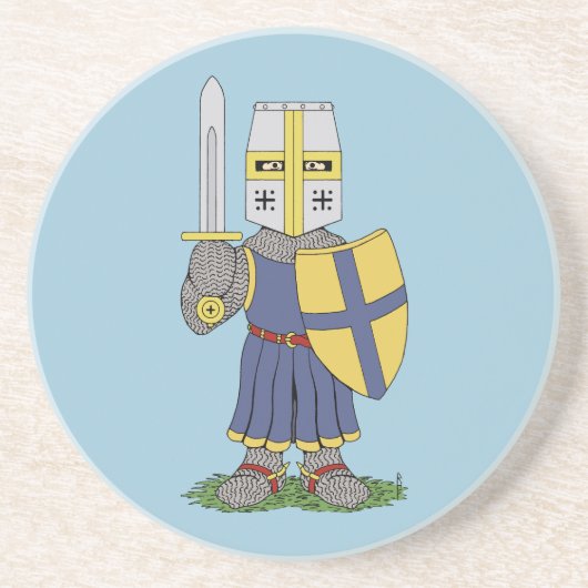 Cute Medieval Knight Zandsteen Onderzetter (Voorkant)