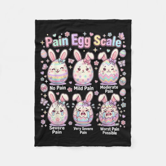 Cute Medisch Konijn Ei Easter Verpleegster Pijn Ei Fleece Deken (Voorkant)