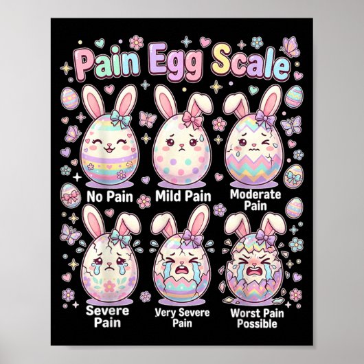 Cute Medisch Konijn Ei Easter Verpleegster Pijn Ei Poster (Voorkant)