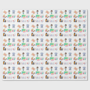 Cute Medische & Verpleegster Cadeauverpakkingspapi Cadeaupapier
