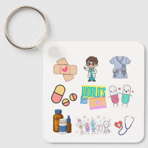 Cute Medische & Verpleegster Sleutelhanger