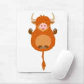 Cute Meditating Cartoon Highland Koe Mousepad Muismat (Met muis)