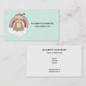 Cute Meditating Sloth in Lotus Position Yoga Visitekaartje (Voorkant / Achterkant)