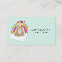 Cute Meditating Sloth in Lotus Position Yoga Visitekaartje