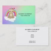 Cute Meditating Sloth in Lotus Position Yoga Visitekaartje (Voorkant / Achterkant)