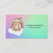 Cute Meditating Sloth in Lotus Position Yoga Visitekaartje (Voorkant)