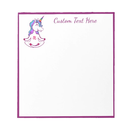 Cute Meditating Unicorn Zen Yoga Lotus Namaste Notitieblok (Voorkant)