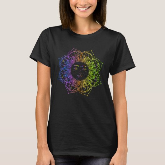 Cute Meditation Tees  Namaste Sun and Moon Yoga (Voorkant)