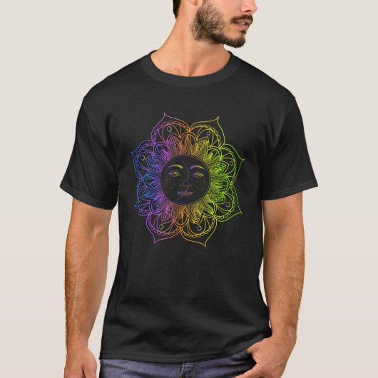 Cute Meditation Tees  Namaste Sun and Moon Yoga (Voorkant)