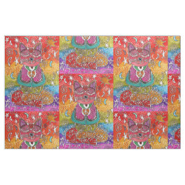 Cute Meditation Yoga Cat Fabric Stof