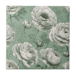 Cute Mediterranean Ranunculus Tiles For Spa-Style Tegeltje