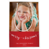 Cute Medium Personalized Merry kerstcadeaus Medium Cadeauzakje (Voorkant)