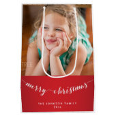 Cute Medium Personalized Merry kerstcadeaus Medium Cadeauzakje (Achterkant)