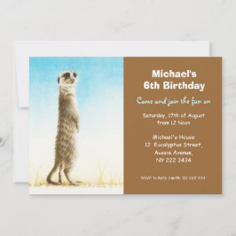 Cute Meerkat Birthday Party Invitation Kaart