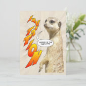 Cute Meerkat Furry Party Invitation Card Kaart (Staand voorkant)