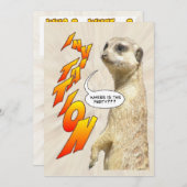 Cute Meerkat Furry Party Invitation Card Kaart (Voorkant / Achterkant)