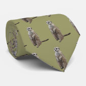 Cute Meerkat in Sentry Pose Stropdas (Opgerold)