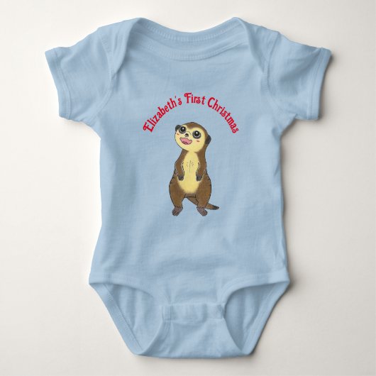 Cute Meerkat Mijn Eerste Kerst Baby Bodysuit  (Voorkant)