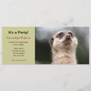 Cute Meerkat Party Invitation Kaart