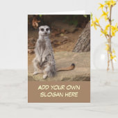 Cute Meerkat Photo to Customise jezelf Kaart (Gele Bloem)