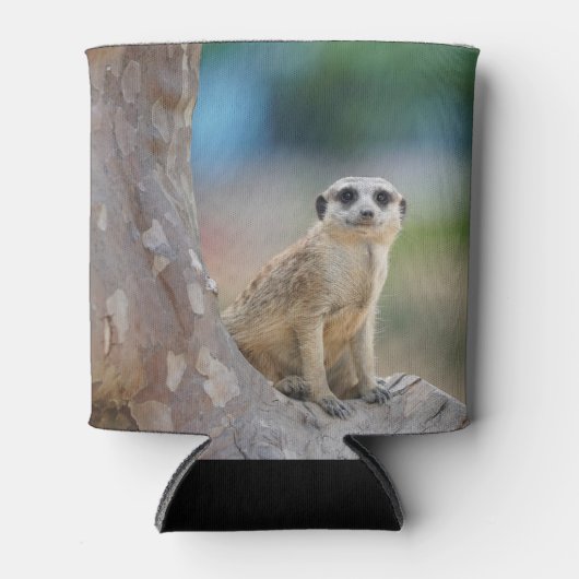 Cute Meerkat Sat on Tree Blikjeskoeler (Voorkant)