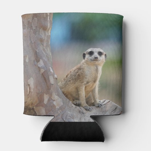 Cute Meerkat Sat on Tree Blikjeskoeler (Achterkant)
