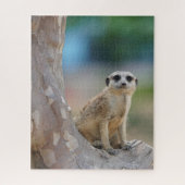 Cute Meerkat Sat on Tree Legpuzzel (Verticaal)
