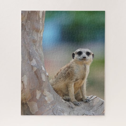 Cute Meerkat Sat on Tree Legpuzzel (Verticaal)
