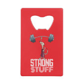 Cute Meerkat Strong Stuff Weightlifting Cartoon Creditkaart Flessenopener (Voorkant)