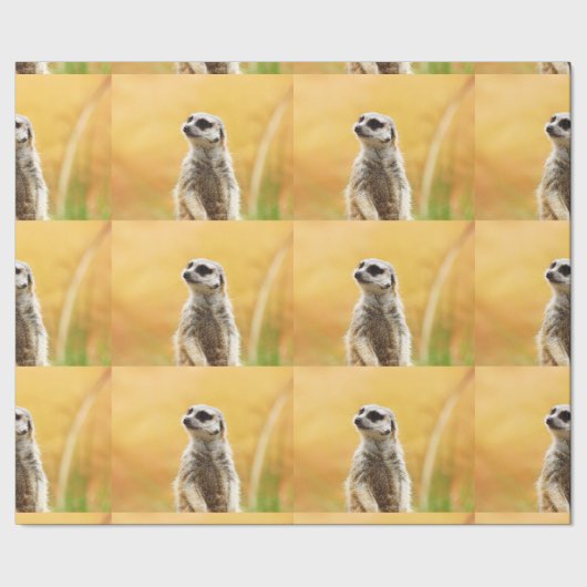 Cute Meerkat Wrapping Paper Cadeaupapier (Zoom)