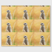 Cute Meerkat Wrapping Paper Cadeaupapier (Vlak)