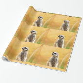 Cute Meerkat Wrapping Paper Cadeaupapier (Uitgerold)