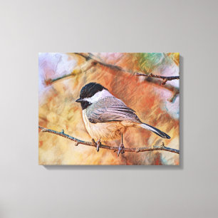 Cute Meesje Vogel Fotografische Kunst Canvas Afdruk