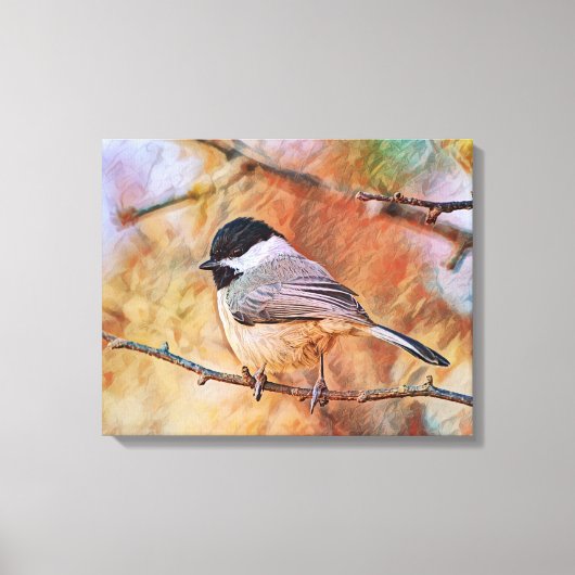 Cute Meesje Vogel Fotografische Kunst Canvas Afdruk (Voorkant)