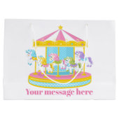 Cute meiden carrousel paarden groot cadeauzakje (Achterkant)