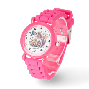Cute meiden fantasy unicorn voegen naam toe horloge