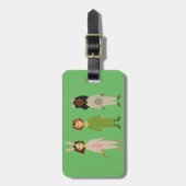 Cute meiden pajama vrienden thema bagagelabel (Voorkant verticaal)