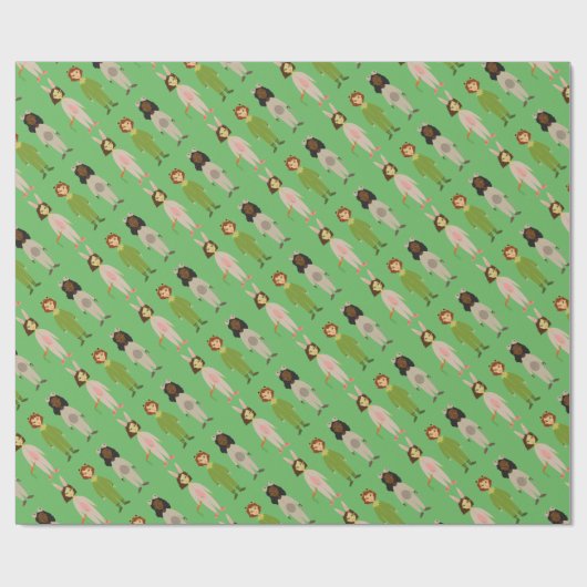 Cute meiden pajama vrienden thema cadeaupapier (Vlak)